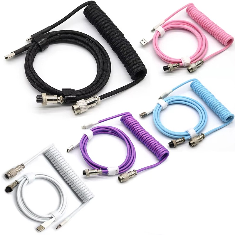 Gaming Keyboard Type C - Cable en espiral para teclado mecánico,