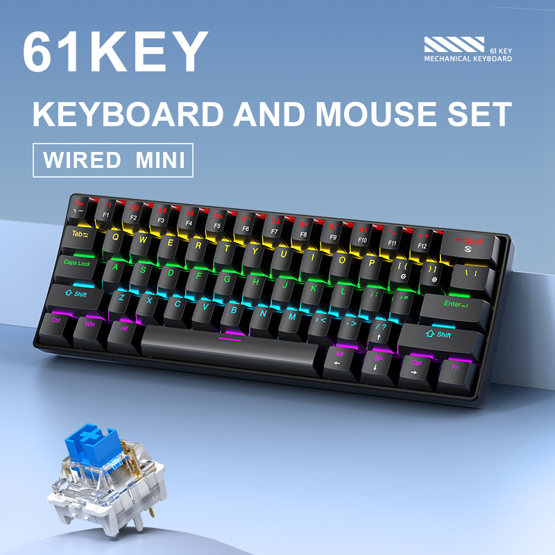 APAYADO K61 Mini teclado mecán - Keyboard Gaming Blue Switch reseña y precio