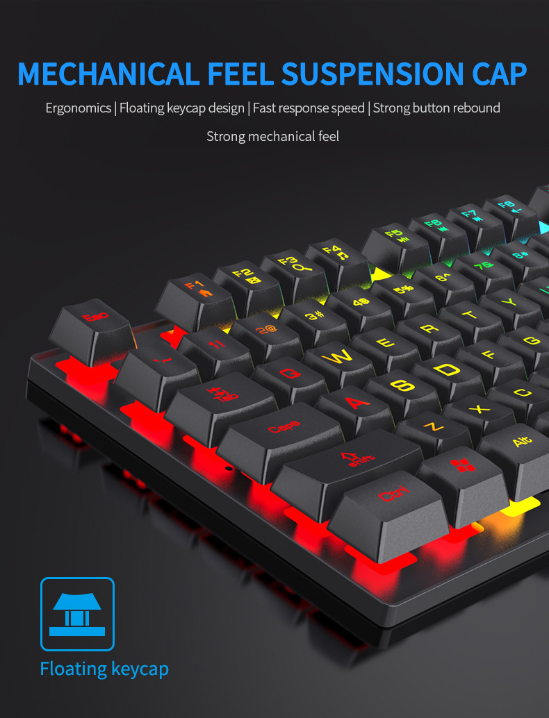 Teclado Mecánico Retroiluminad - Keyboard Mouse Bundle Gaming reseña y precio